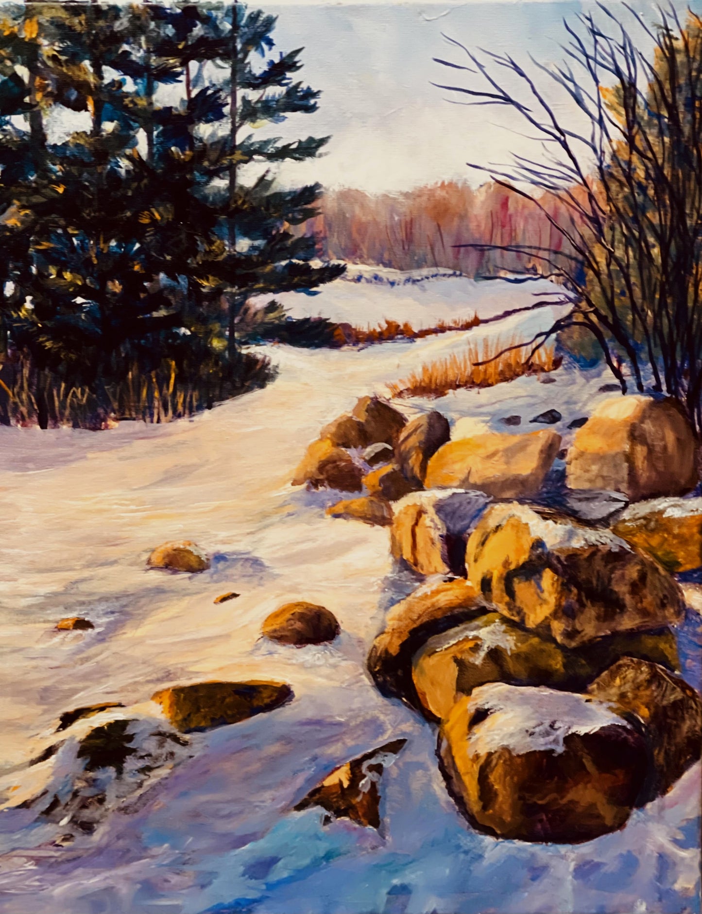 Rocks and Snow, Early Morning