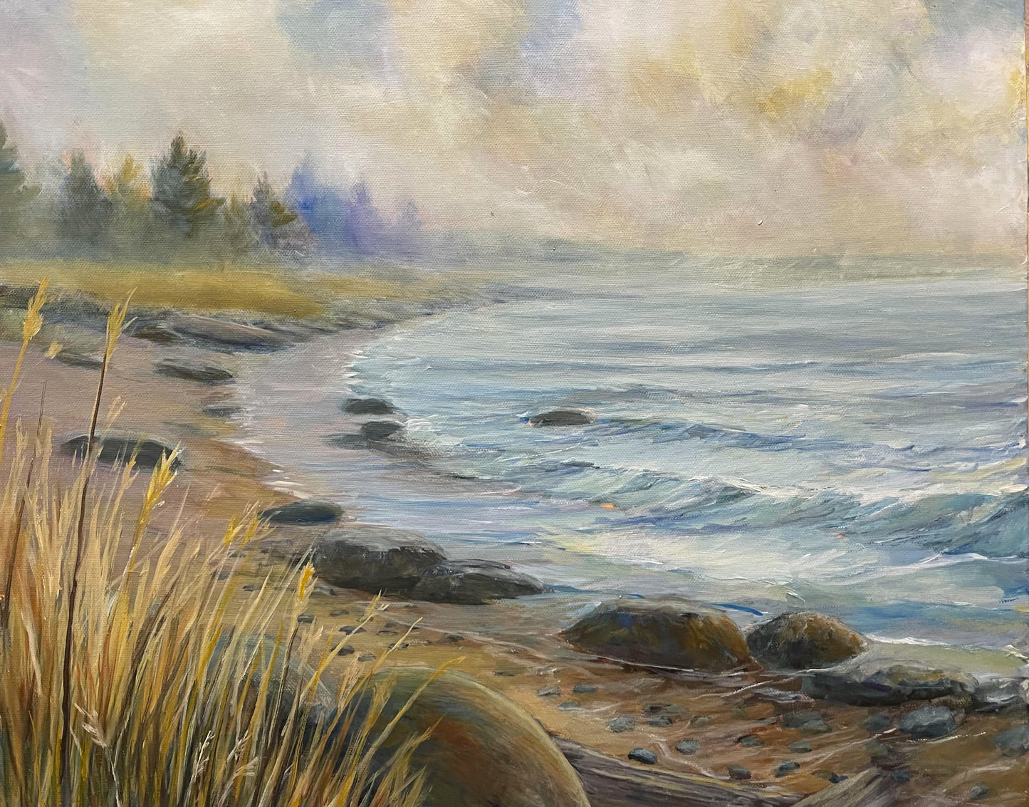 Lake Huron shore on a Misty Day